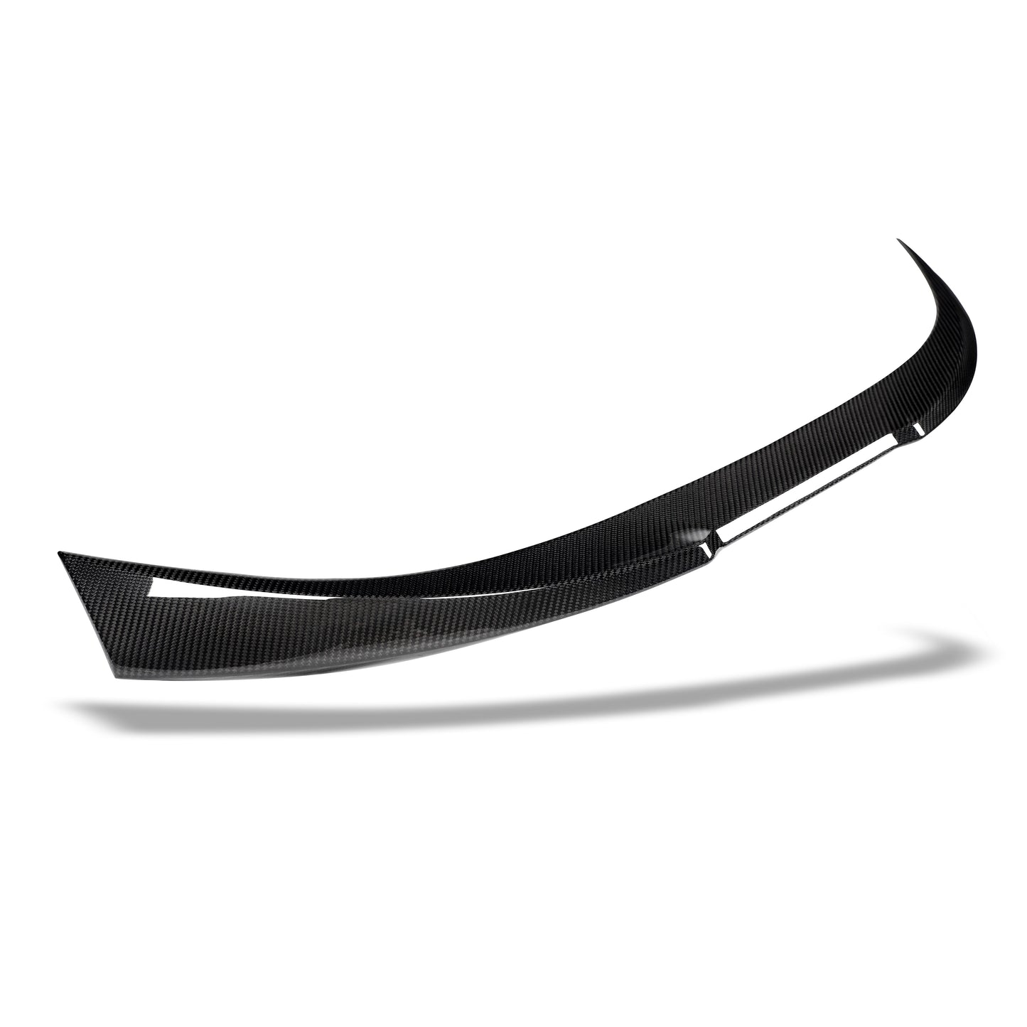 Close-up of carbon fiber spoiler lip edge on BMW M8