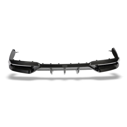 BMW M8 F93 carbon fiber rear diffuser around exhaust view