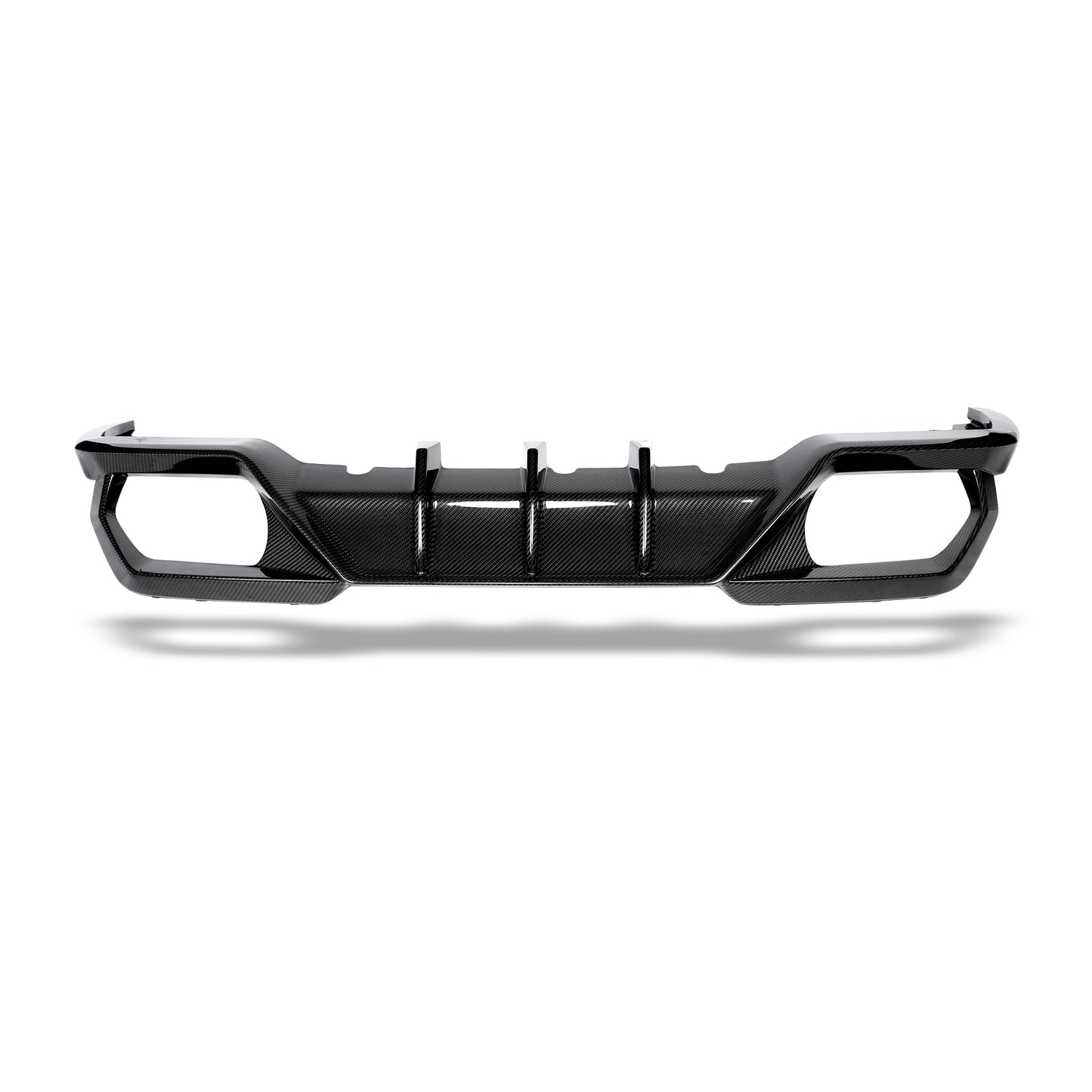 BMW M8 rear diffuser lower edge carbon finish detail