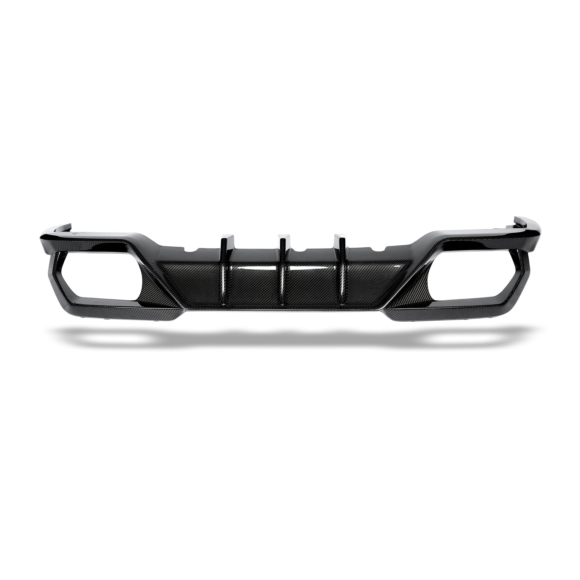 BMW M8 rear diffuser lower edge carbon finish detail