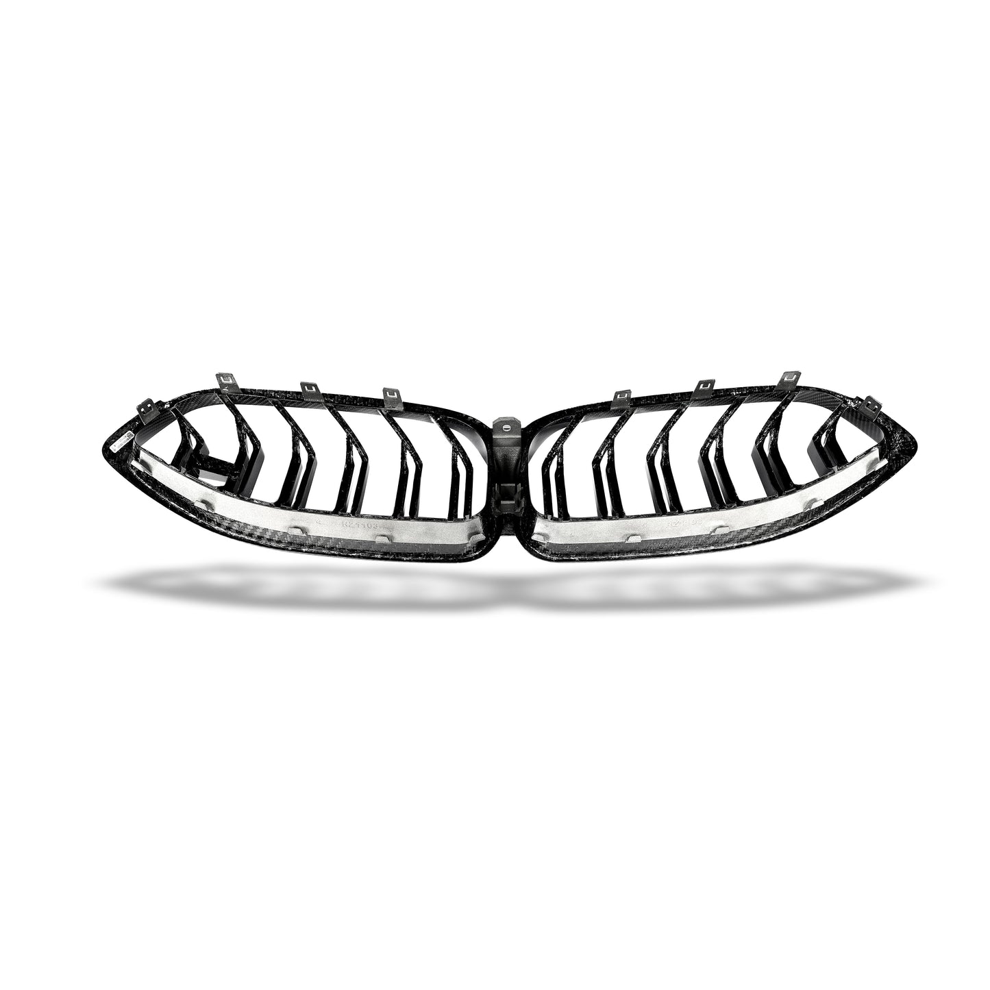 BMW M8 F93 carbon fiber grille edge and trim contour view