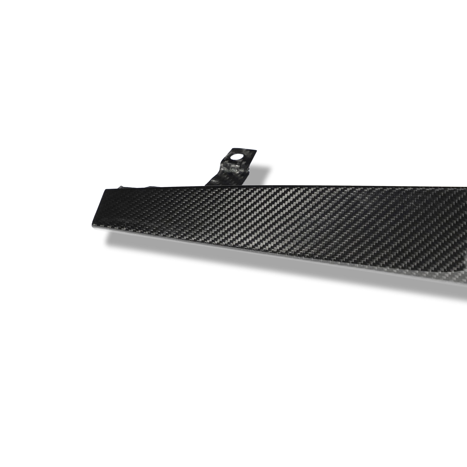 Close-up of carbon side skirt edge on BMW M8
