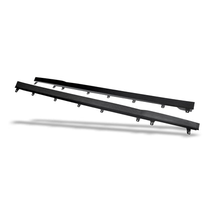 Carbon fiber side skirt rear section transition on BMW M8