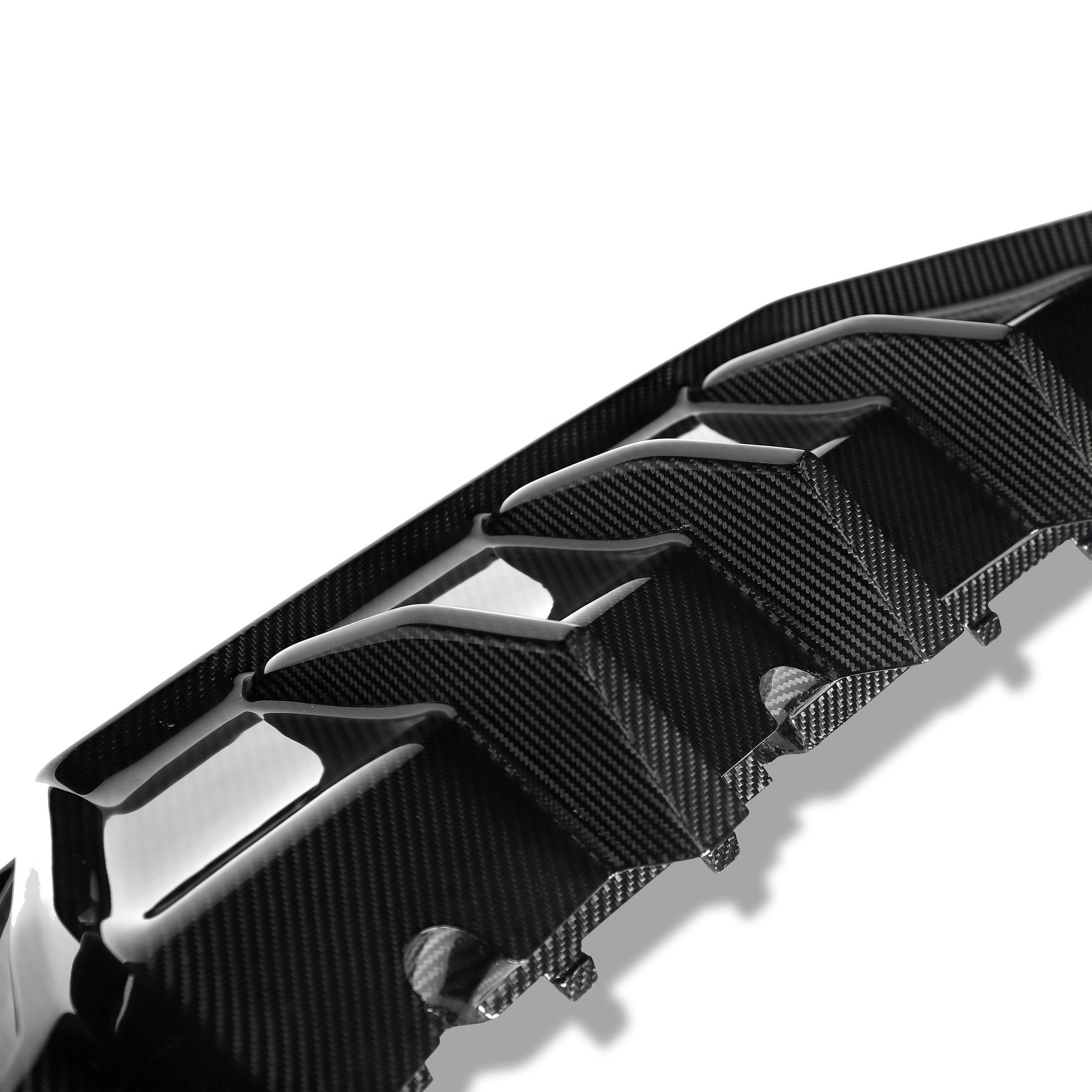 BMW M8 carbon fiber rear diffuser mounting section view