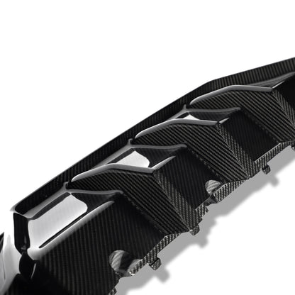BMW M8 carbon fiber rear diffuser mounting section view