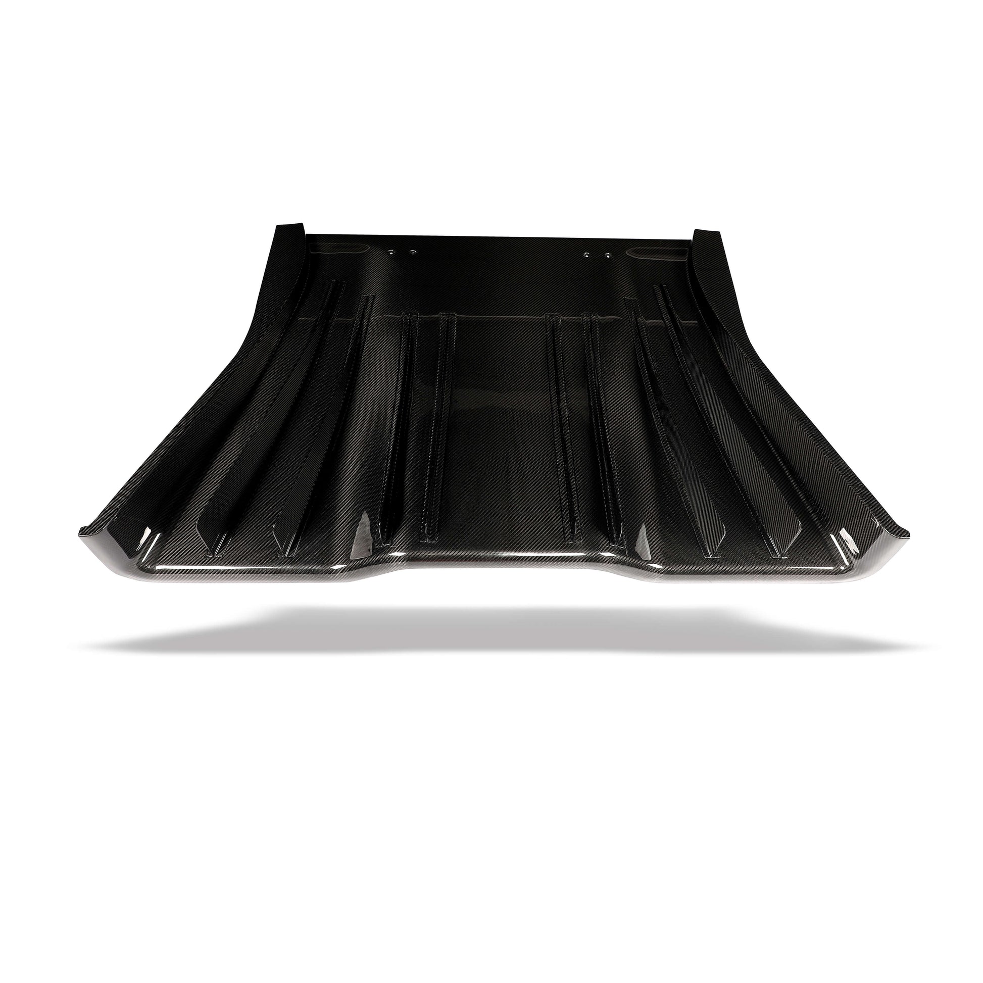 Corvette C7 carbon fiber diffuser, mounted rear three-quarter detail