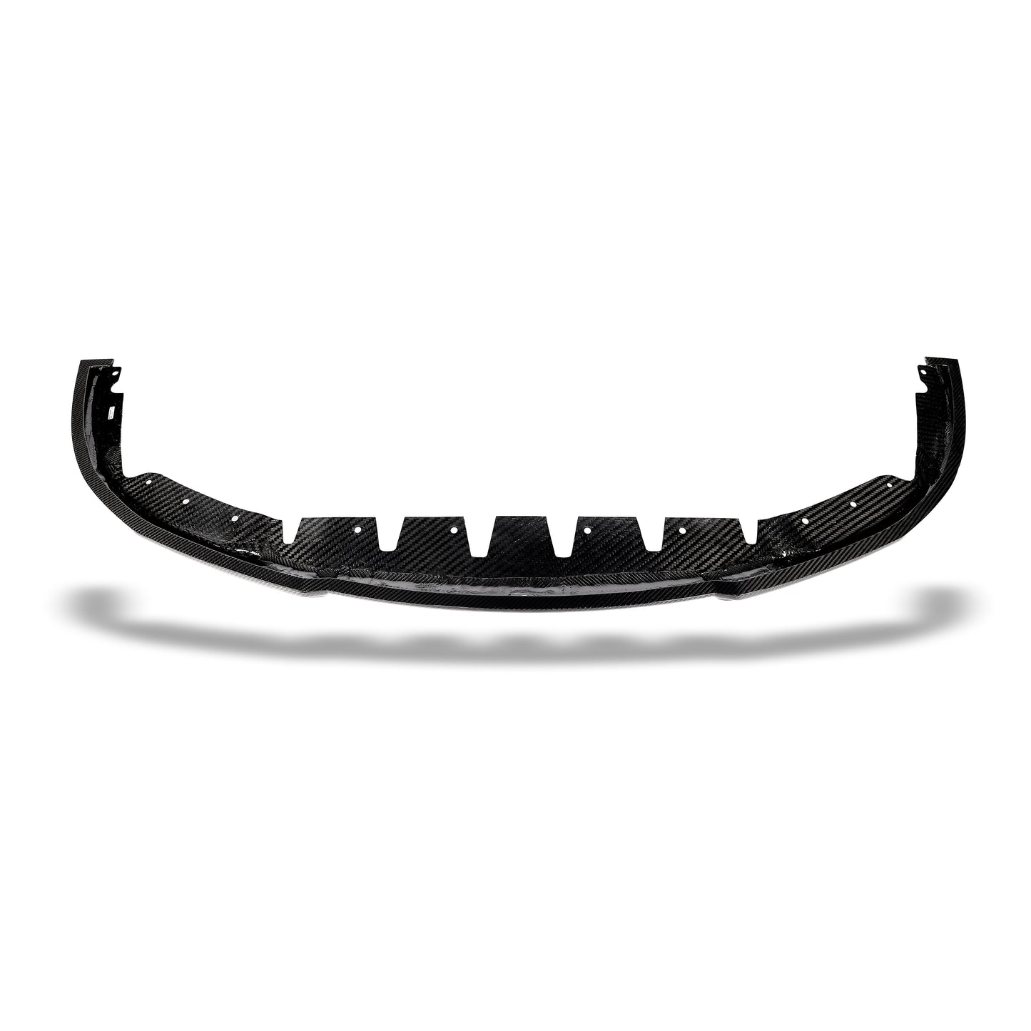 Carbon fiber front lip corner section on BMW M8 bumper