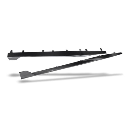 BMW M8 side skirt glossy carbon finish detail