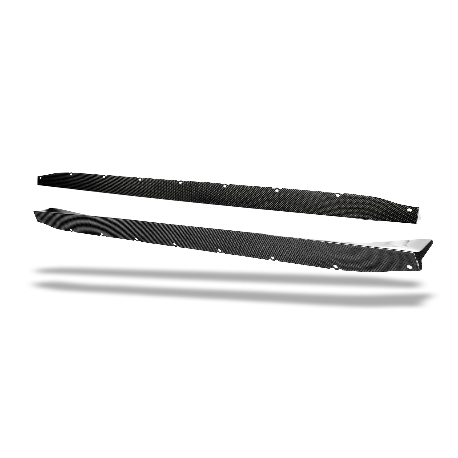 BMW M4 G82 carbon fiber race side skirt finished surface detail