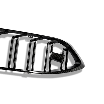 BMW M8 carbon fiber front grille corner section view