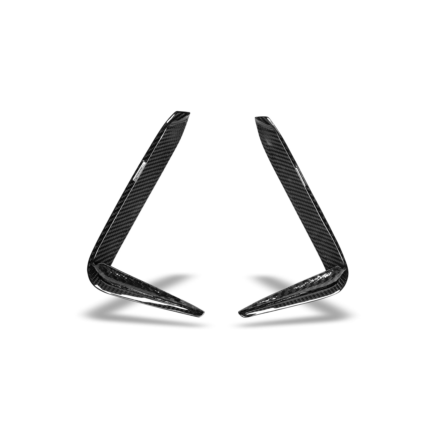 BMW M8 carbon fiber rear canard mounted lower bumper view