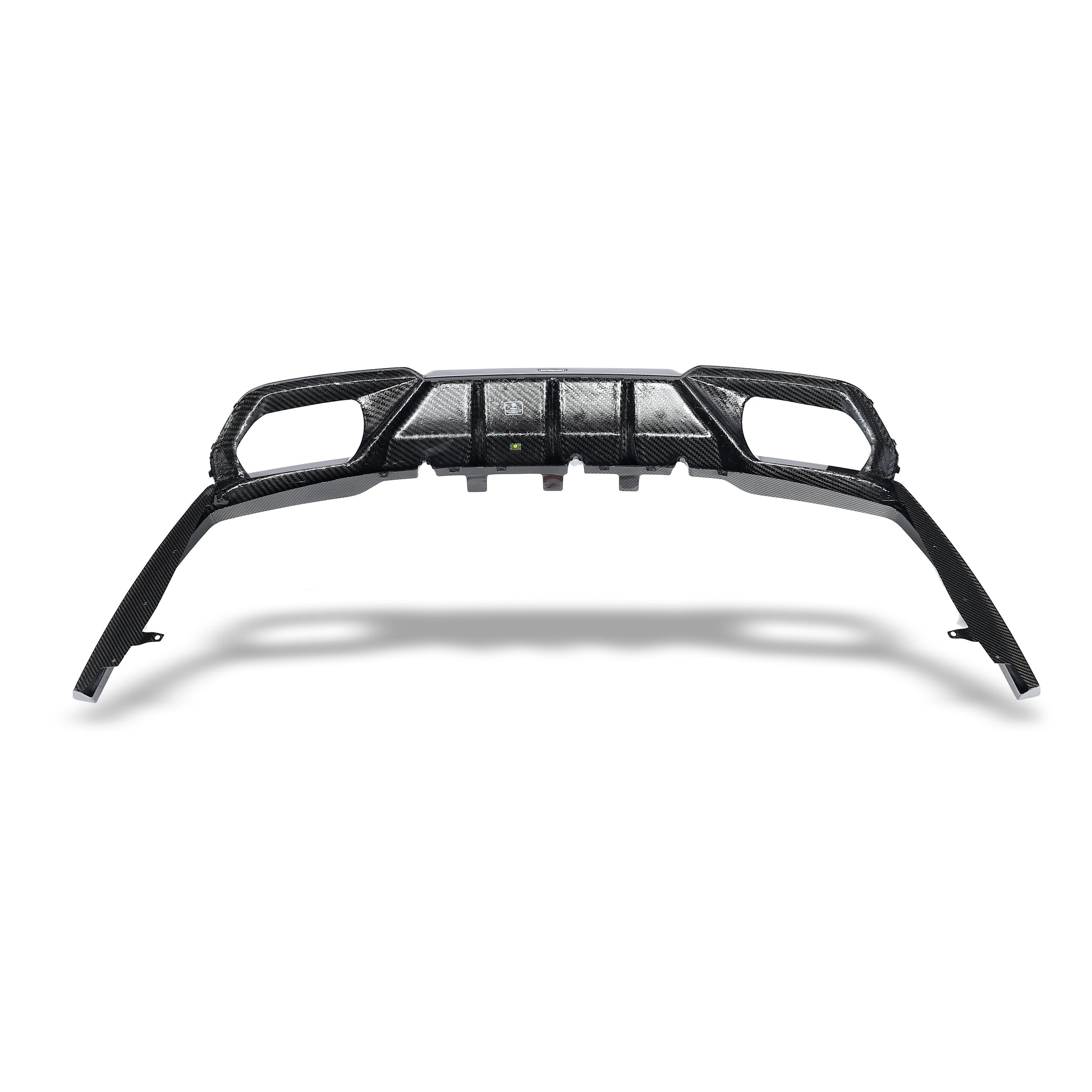 BMW M8 F93 carbon fiber rear diffuser lower bumper contour view