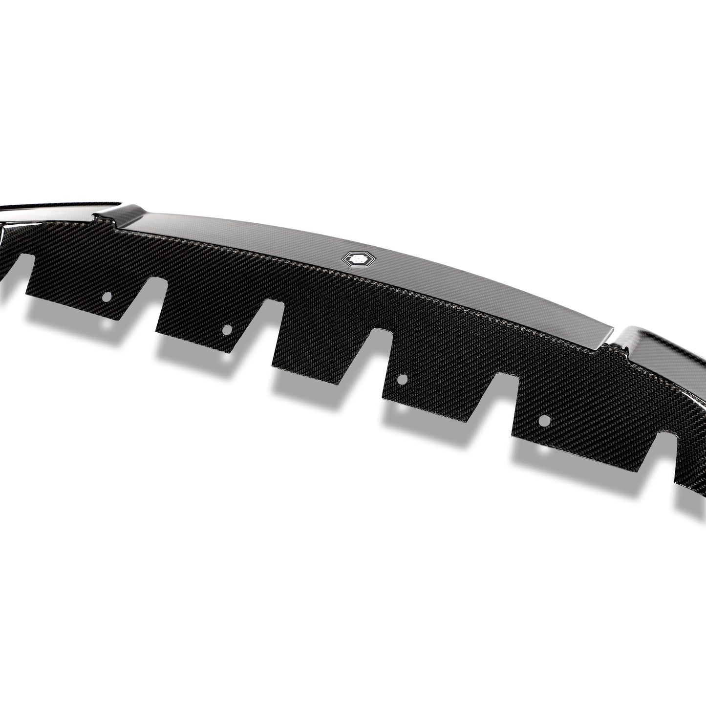 BMW M8 F93 carbon fiber front lip underside contour view