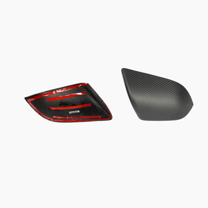 ST Style Carbon Fiber Matt Black ADD ON Mirror Cover Caps For Tesla Model 3 Sedan (2017-2024)