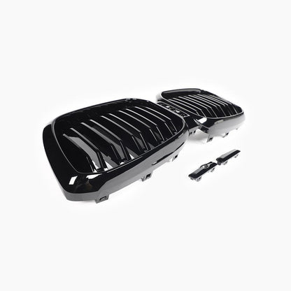 Dual Slat Gloss Black Front Grille for BMW X3 G01 LCI (2021-2024)
