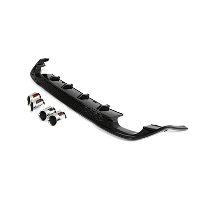 R Style Gloss Black Rear Bumper Diffuser Lip For Volkswagen Golf 7.5