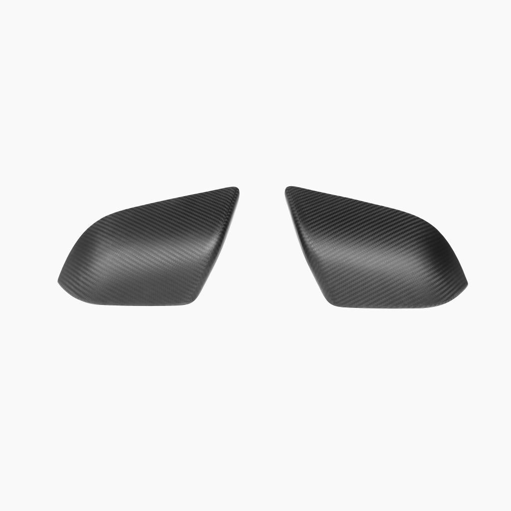 ST Style Carbon Fiber Matt Black ADD ON Mirror Cover Caps For Tesla Model 3 Sedan (2017-2024)