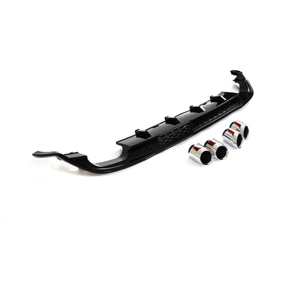 R Style Gloss Black Rear Bumper Diffuser Lip For Volkswagen Golf 7.5