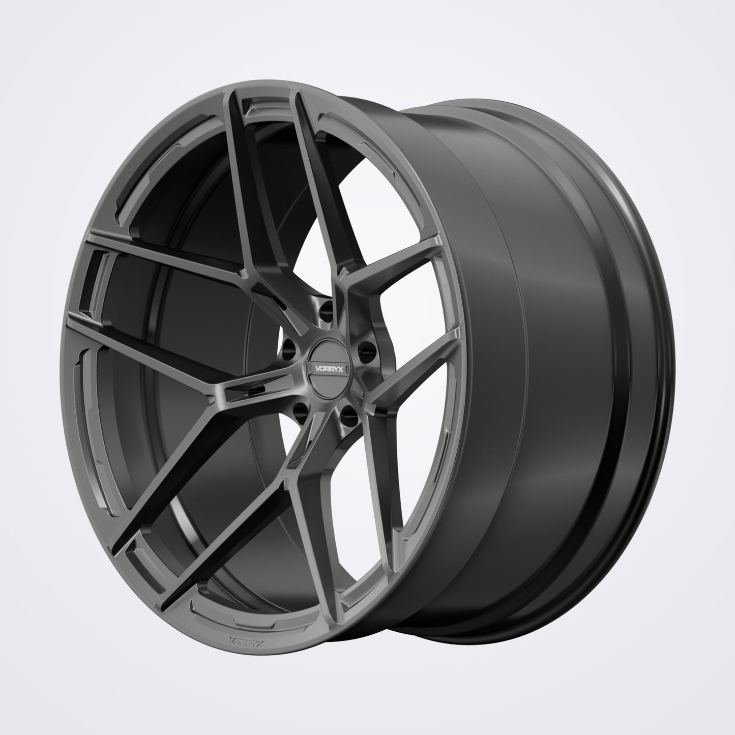 VX-01 forged wheel - Black, deep three-quarter view