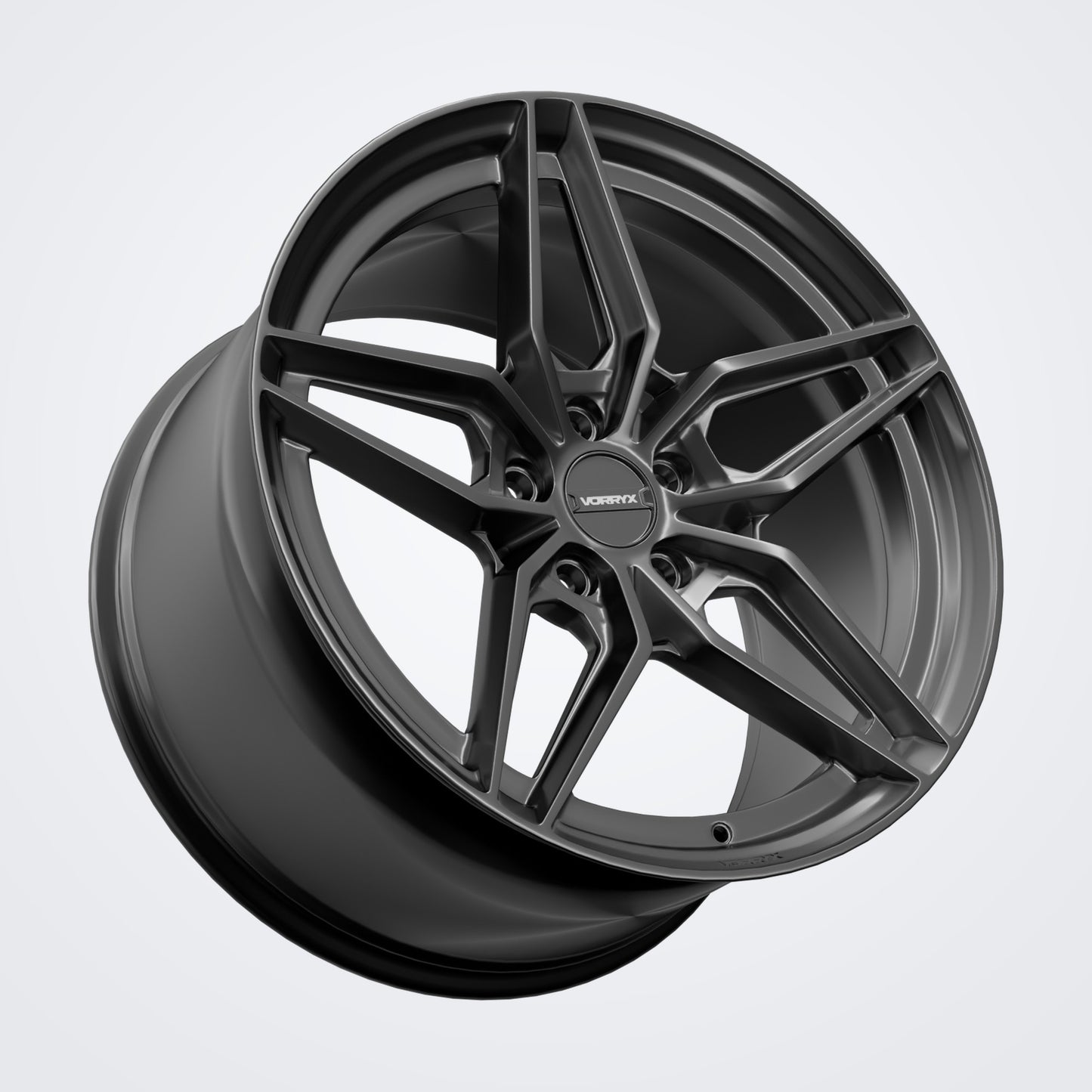 VX-02 forged wheel - Black, three-quarter view