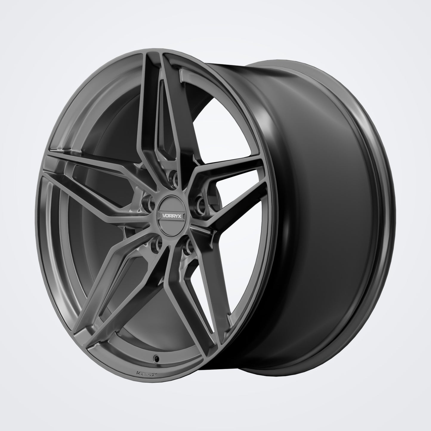 VX-02 forged wheel - Black, deep three-quarter view