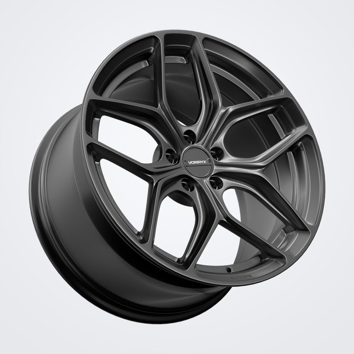 VX-03 forged wheel - Black, three-quarter view