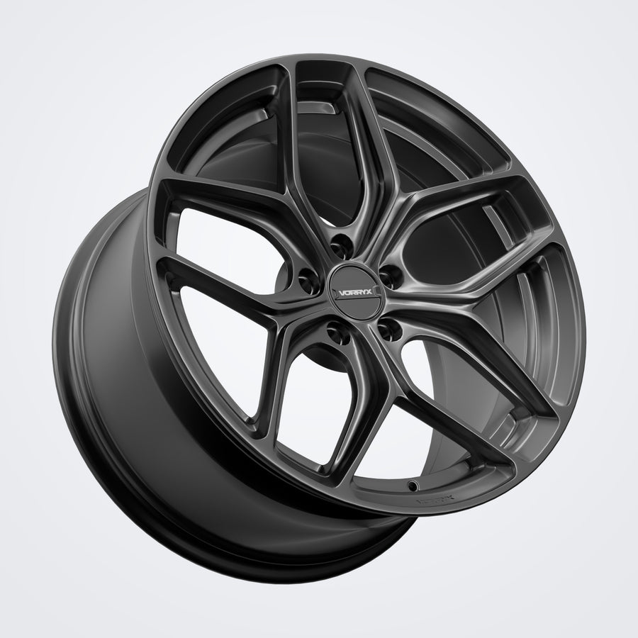 VX-03 forged wheel in black, three-quarter view