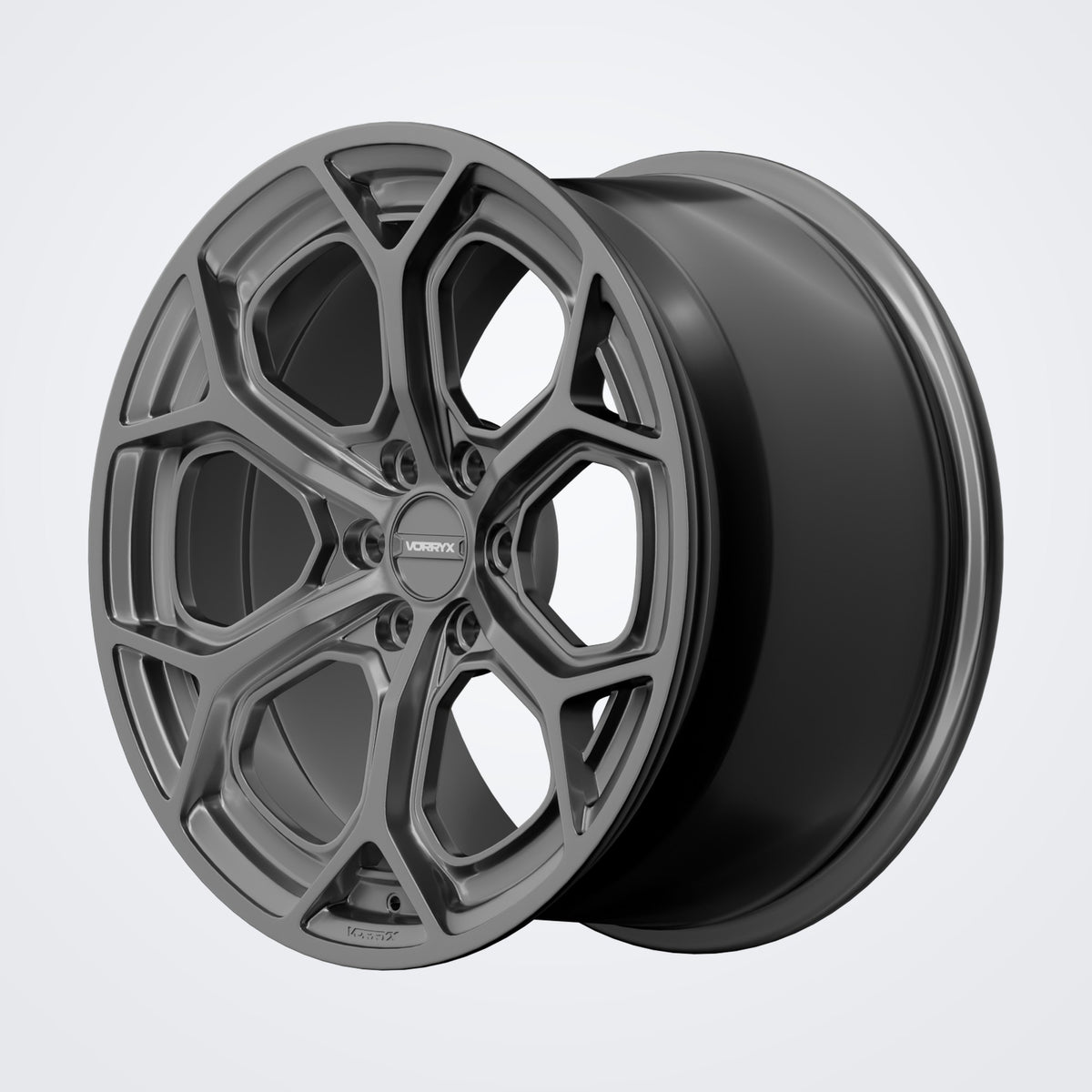 VX-04 forged wheel - Black, deep three-quarter view