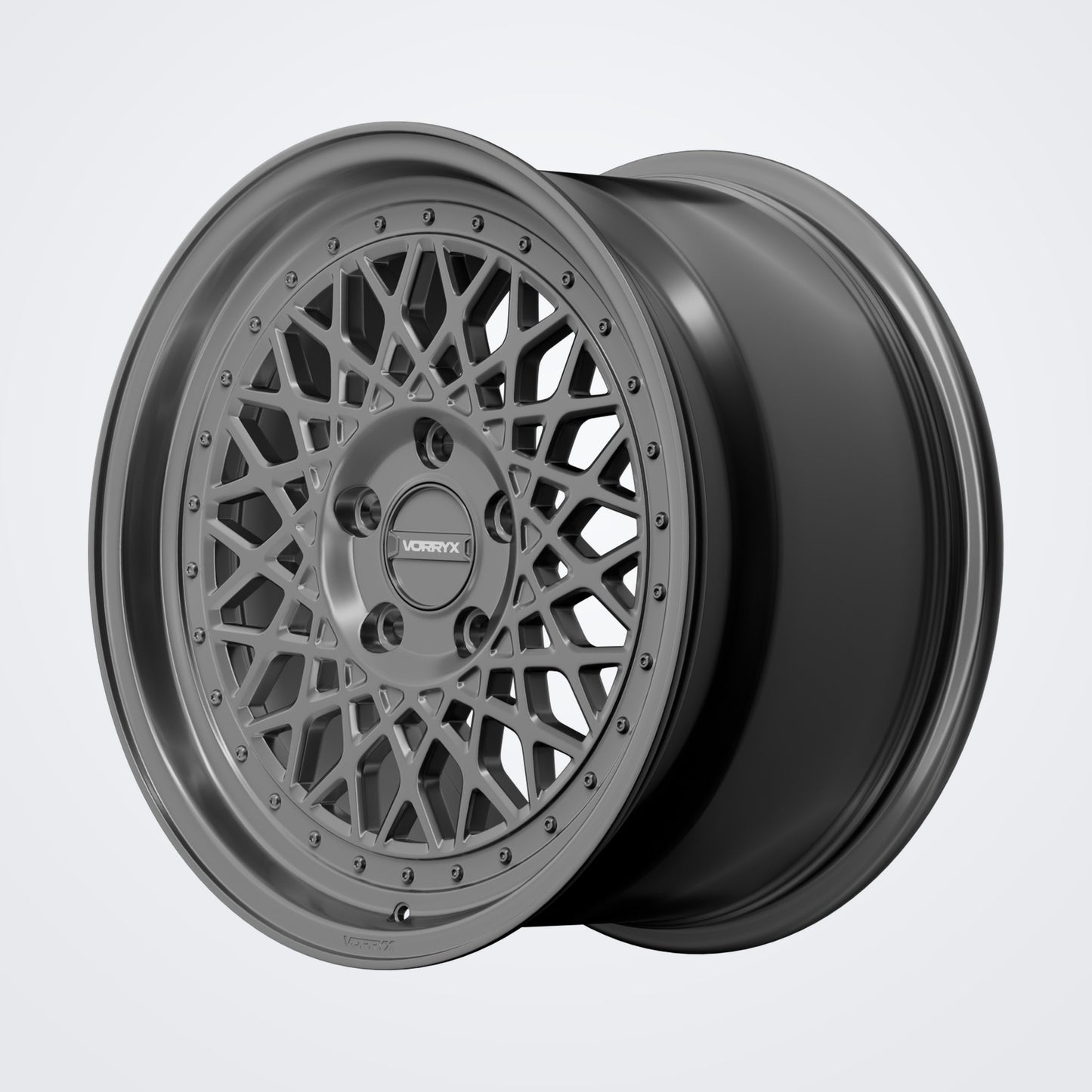 VX-07 forged wheel - Black, deep three-quarter view