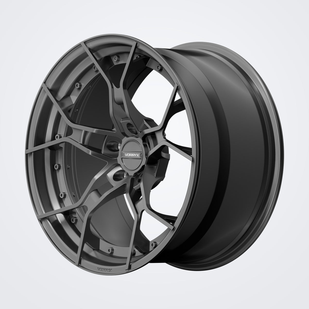 VX-08 forged wheel - Black, deep three-quarter view