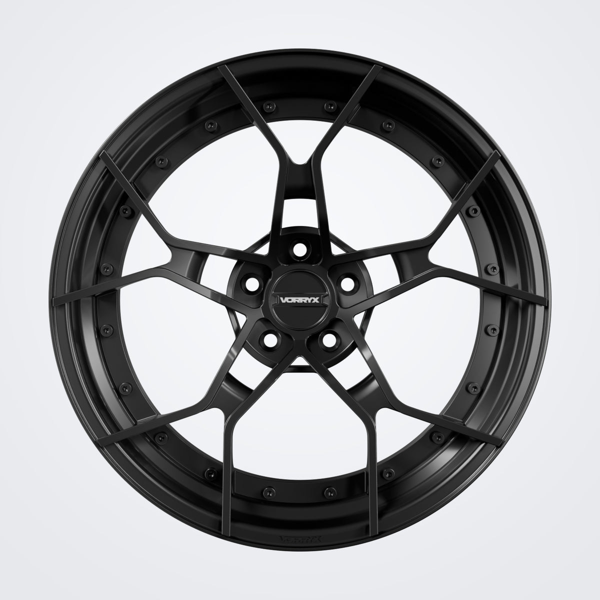 VX-08 forged wheel - Black, front view
