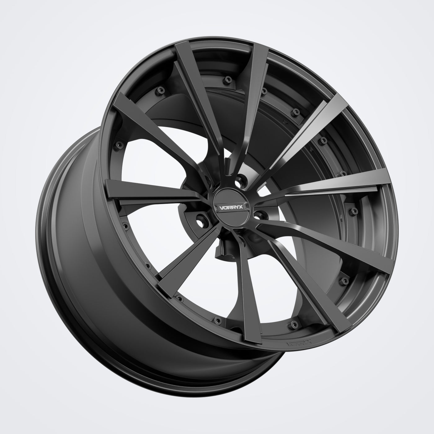 VX-09 forged wheel - Black, three-quarter view