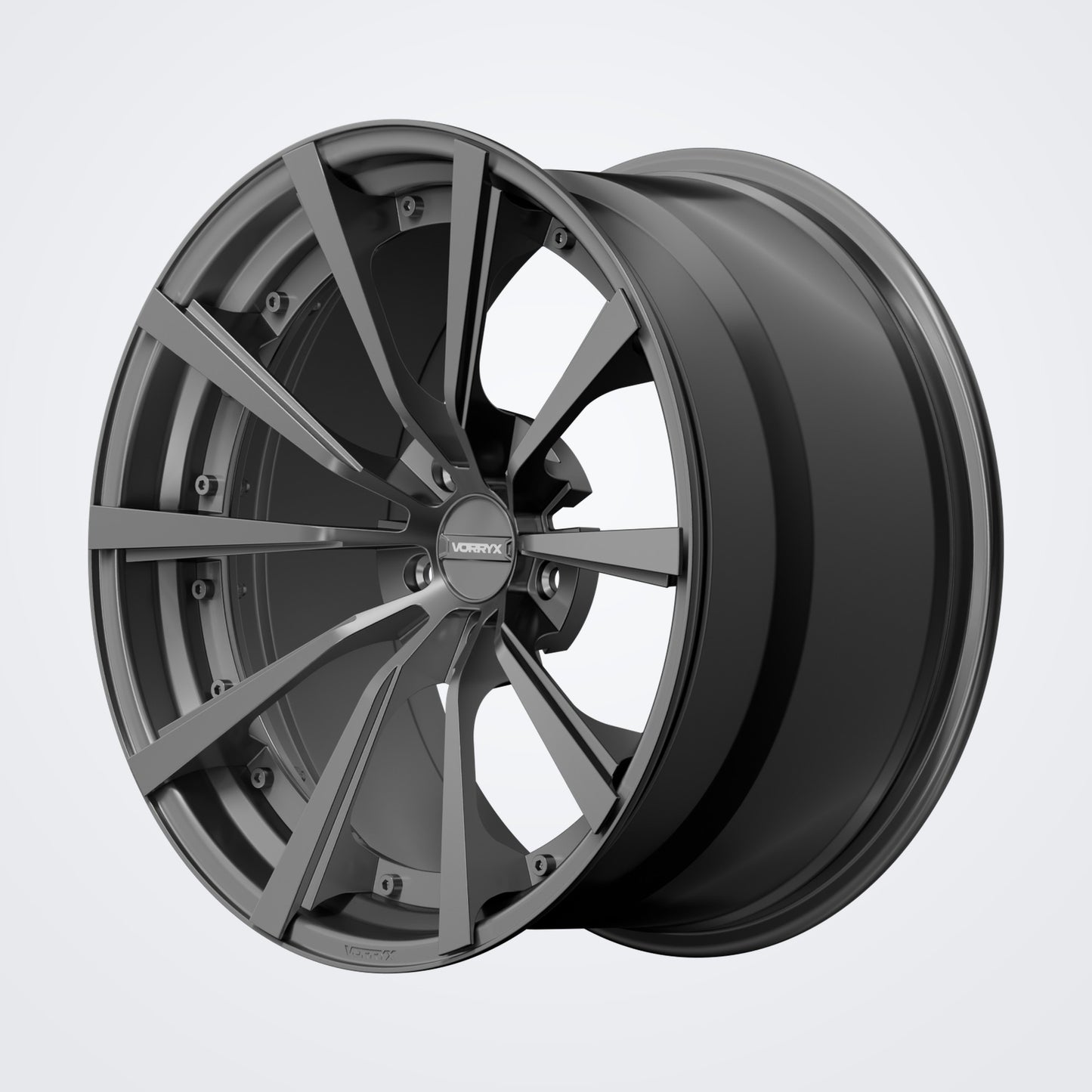 VX-09 forged wheel - Black, deep three-quarter view