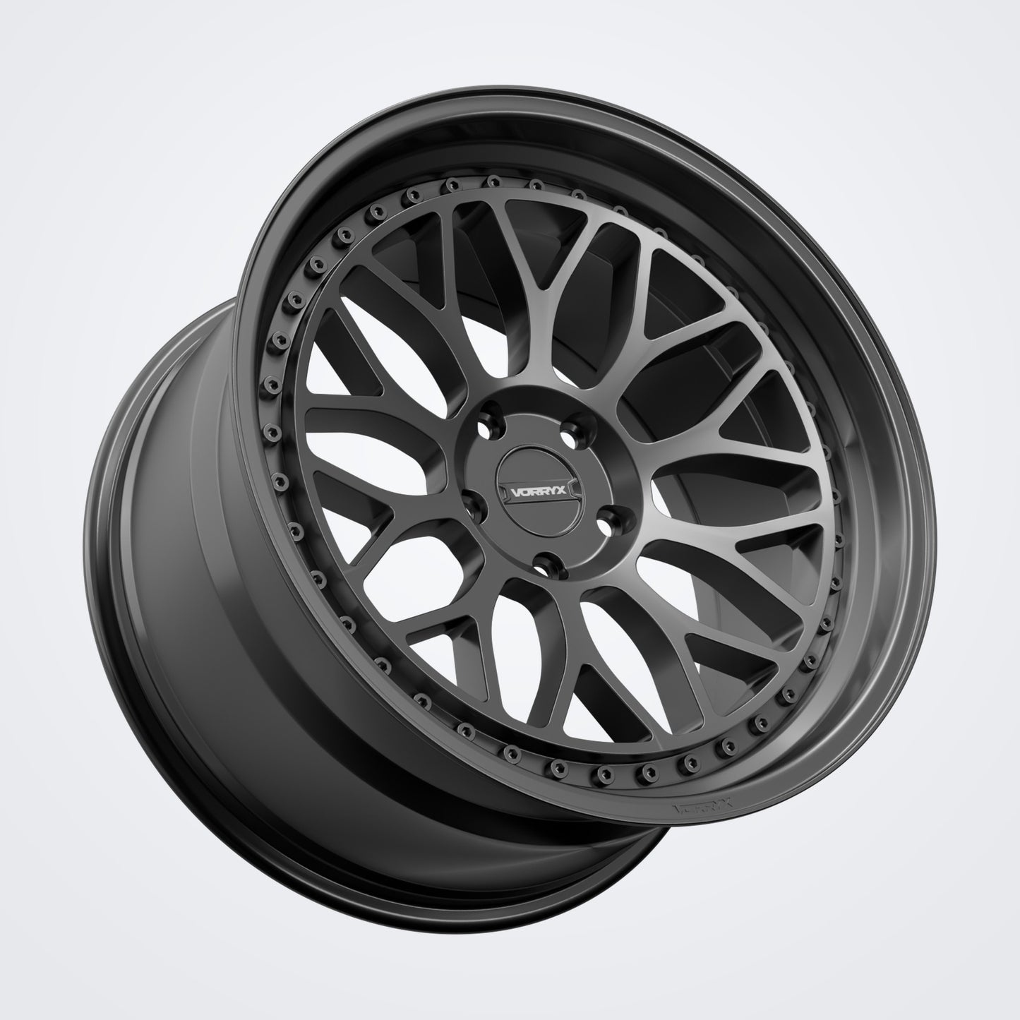 VX-10 forged wheel - Black, three-quarter view