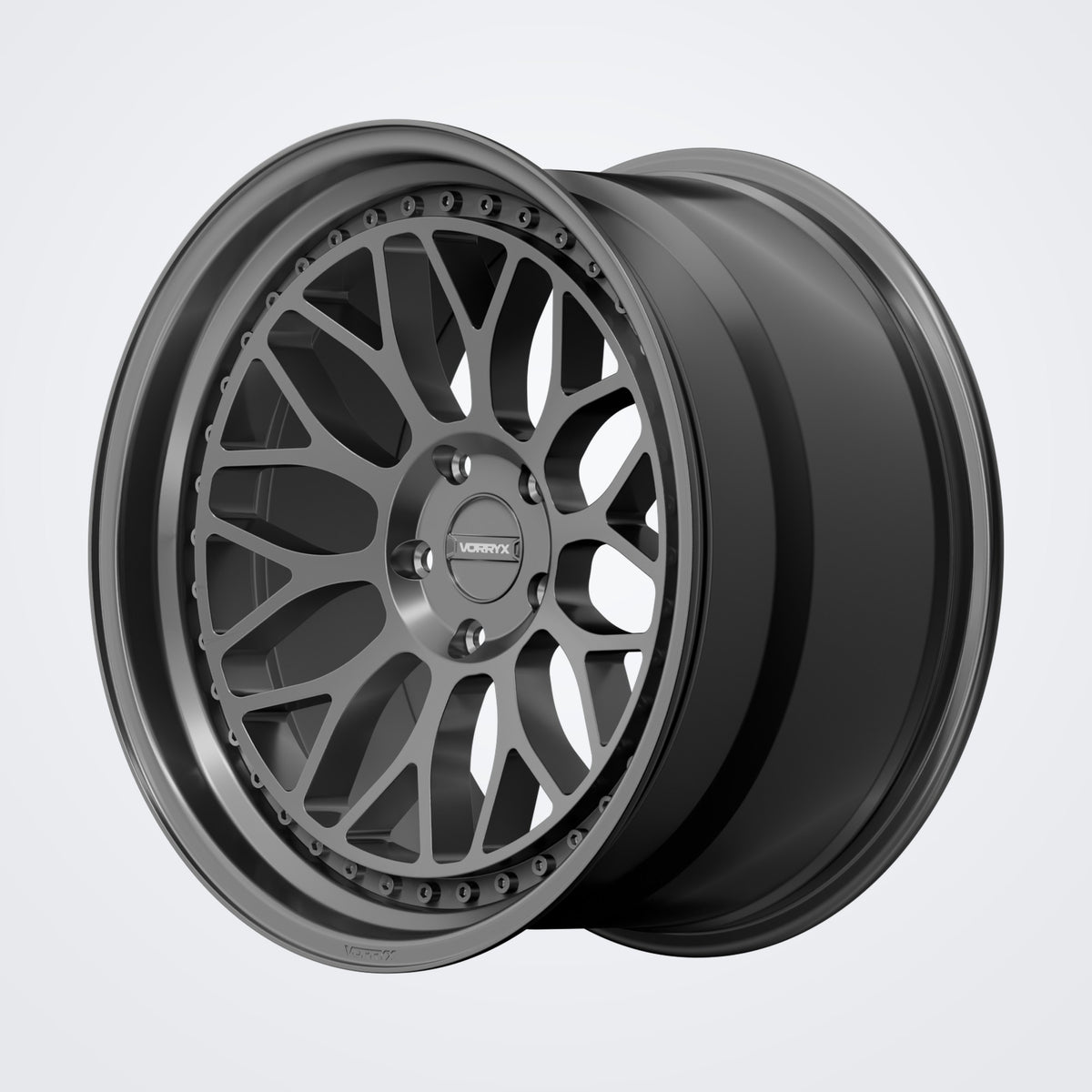 VX-10 forged wheel - Black, deep three-quarter view