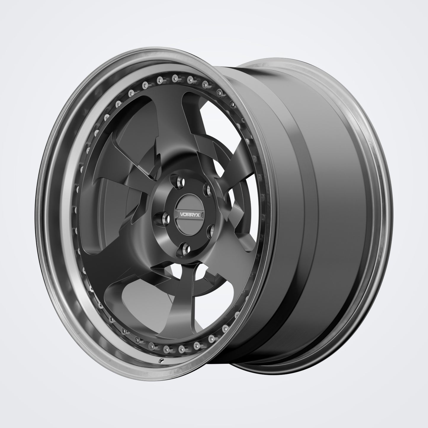 VX-12 forged wheel - Black, deep three-quarter view