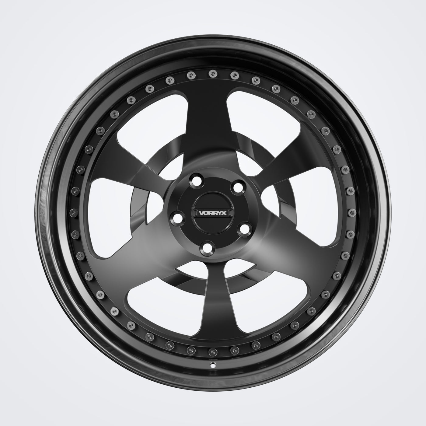 VX-12 forged wheel - Black, front view