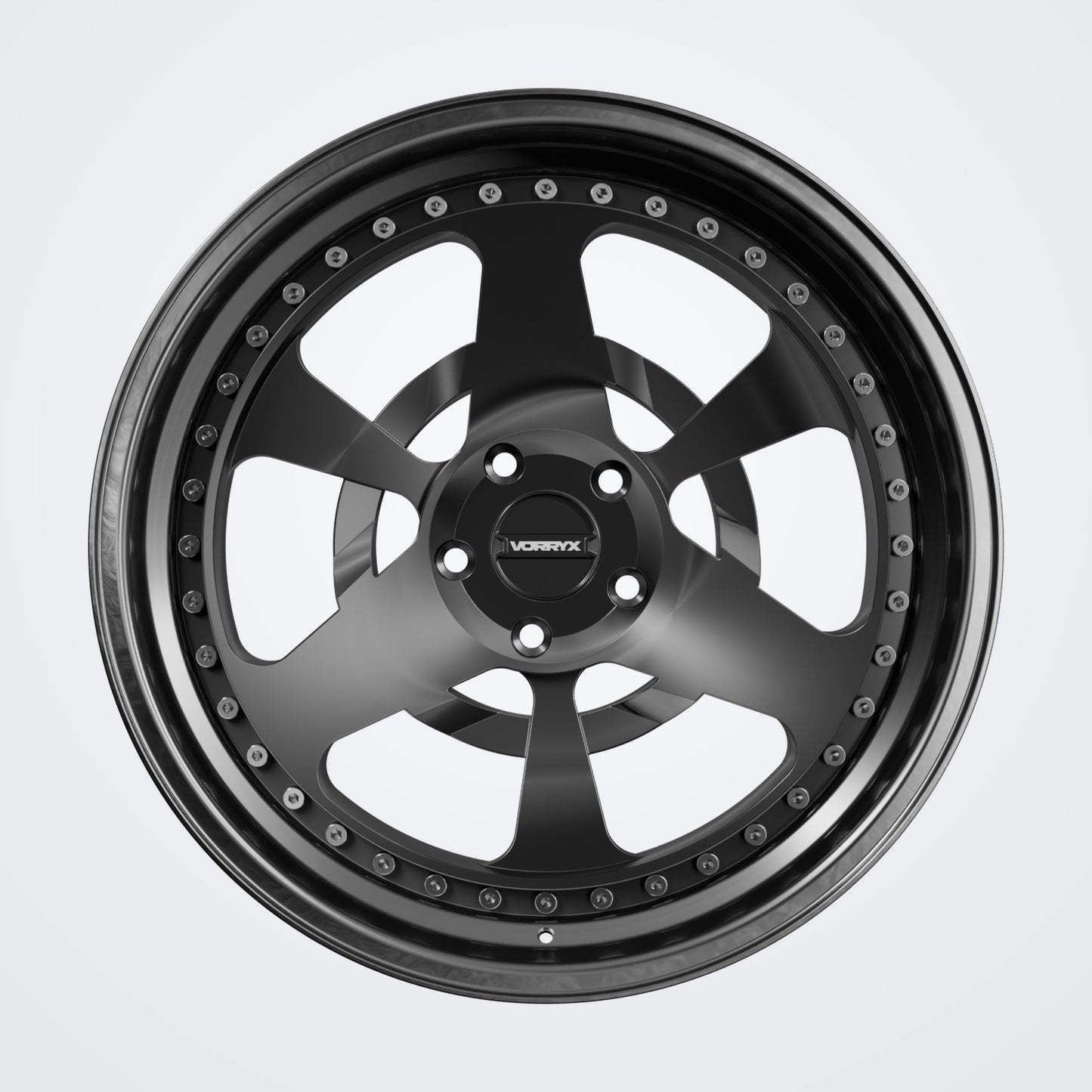 VX-12 forged wheel - Black, front view