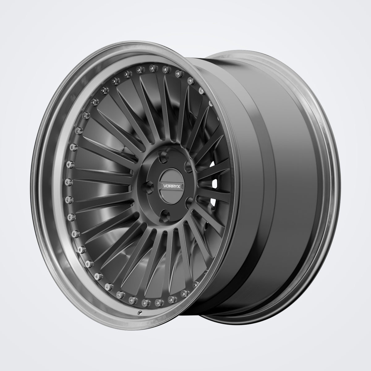 VX-13 forged wheel - Black, deep three-quarter view