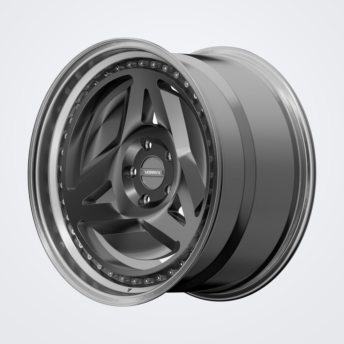 VX-14 forged wheel - Black, deep three-quarter view