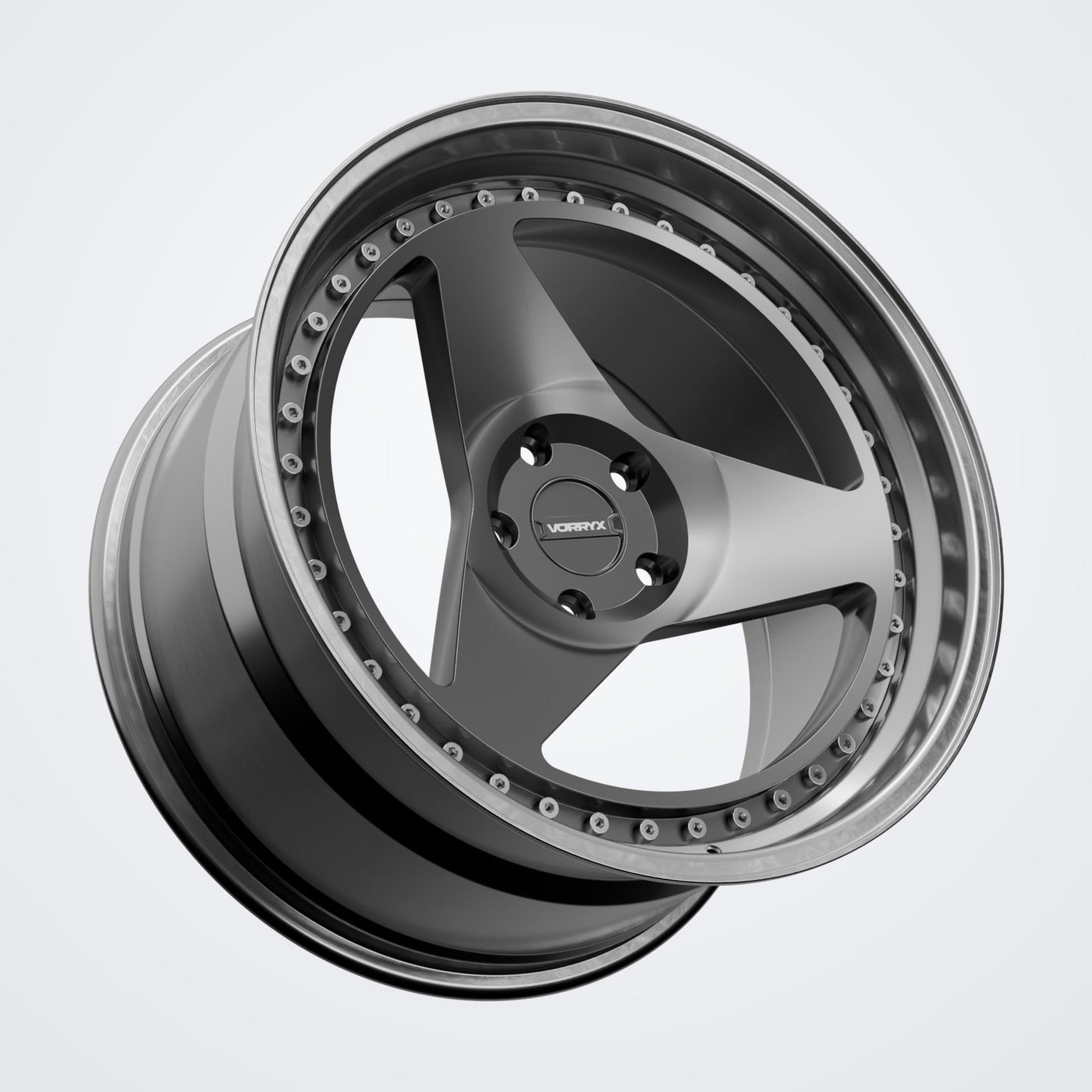 VX-15 forged wheel - Black, three-quarter view