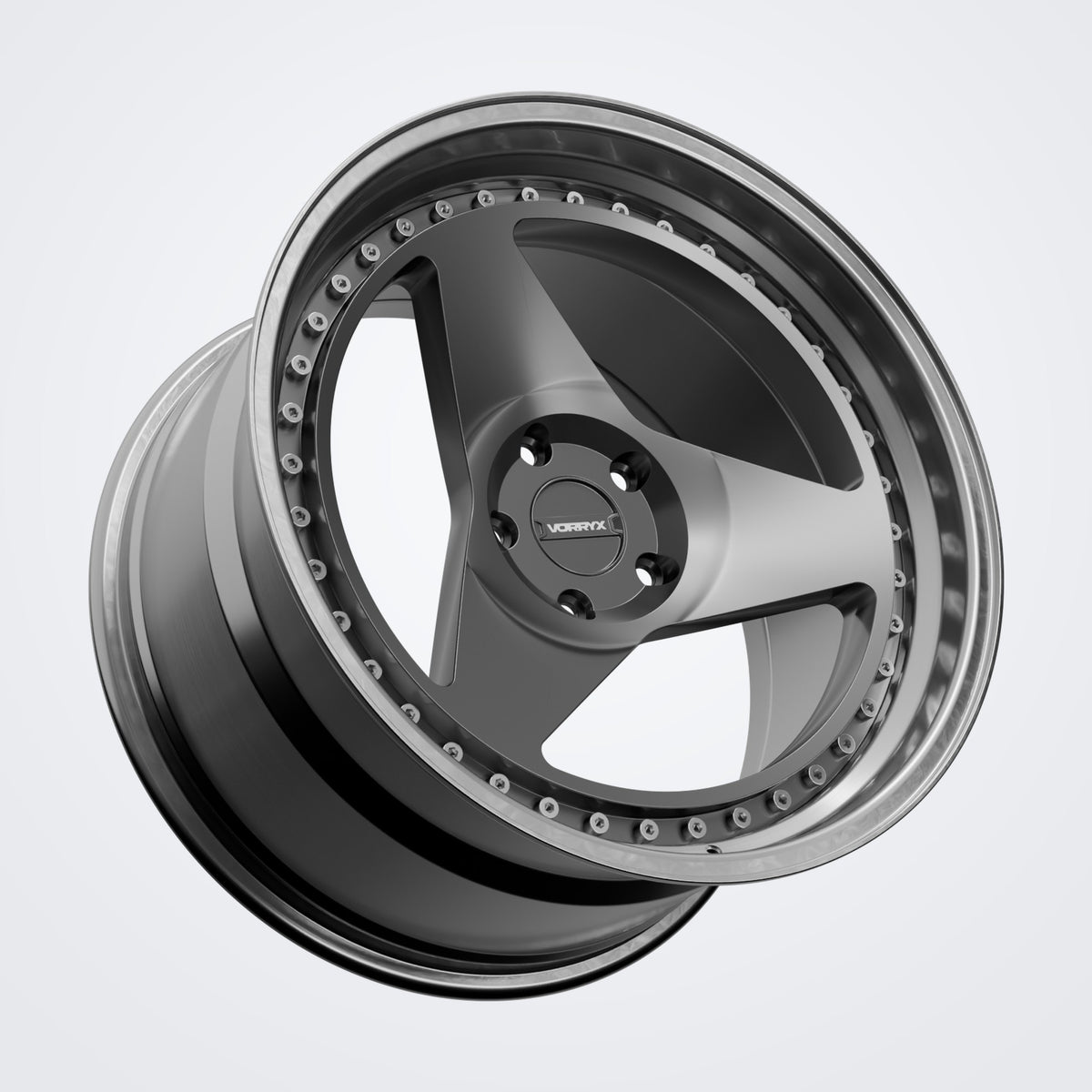 VX-15 forged wheel - Black, three-quarter view