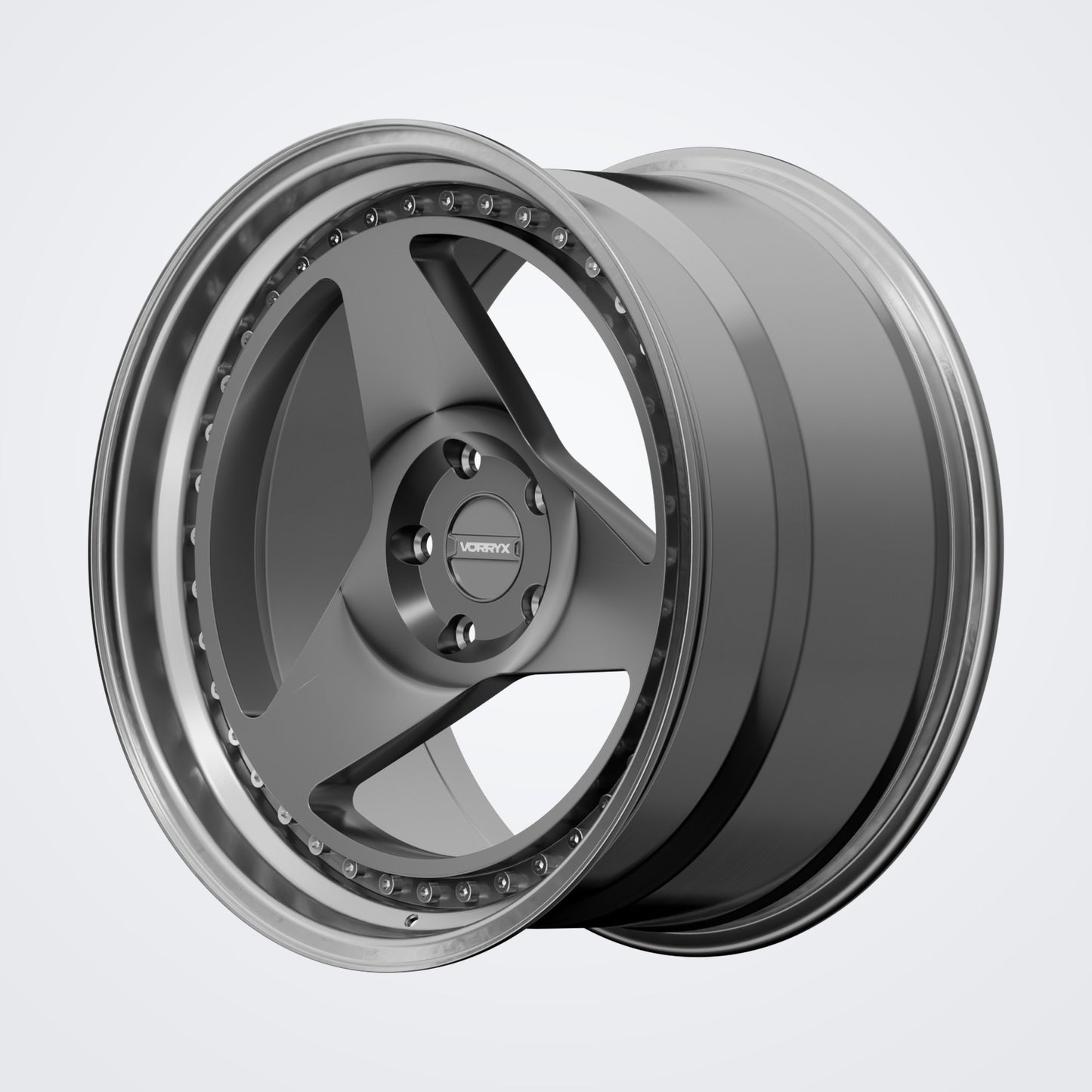 VX-15 forged wheel - Black, deep three-quarter view