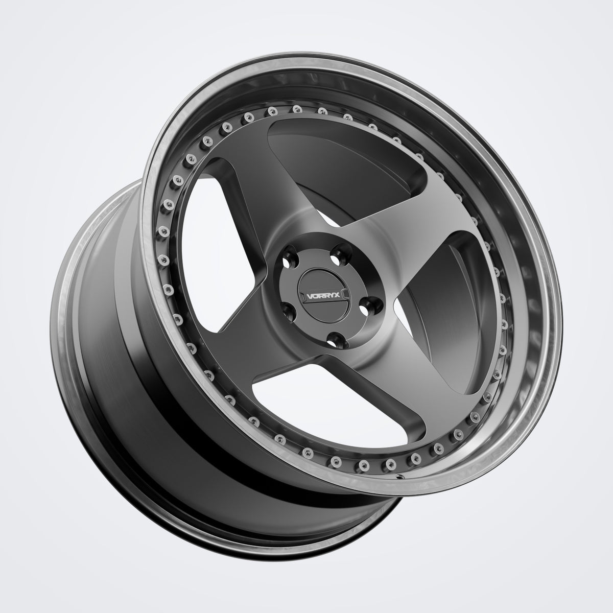 VX-16 forged wheel - Black, three-quarter view