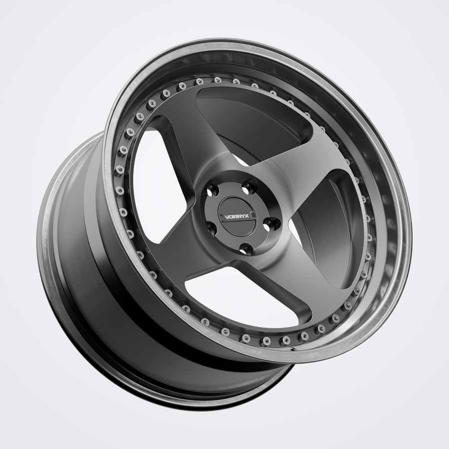 VX-16 forged wheel in black, three-quarter view