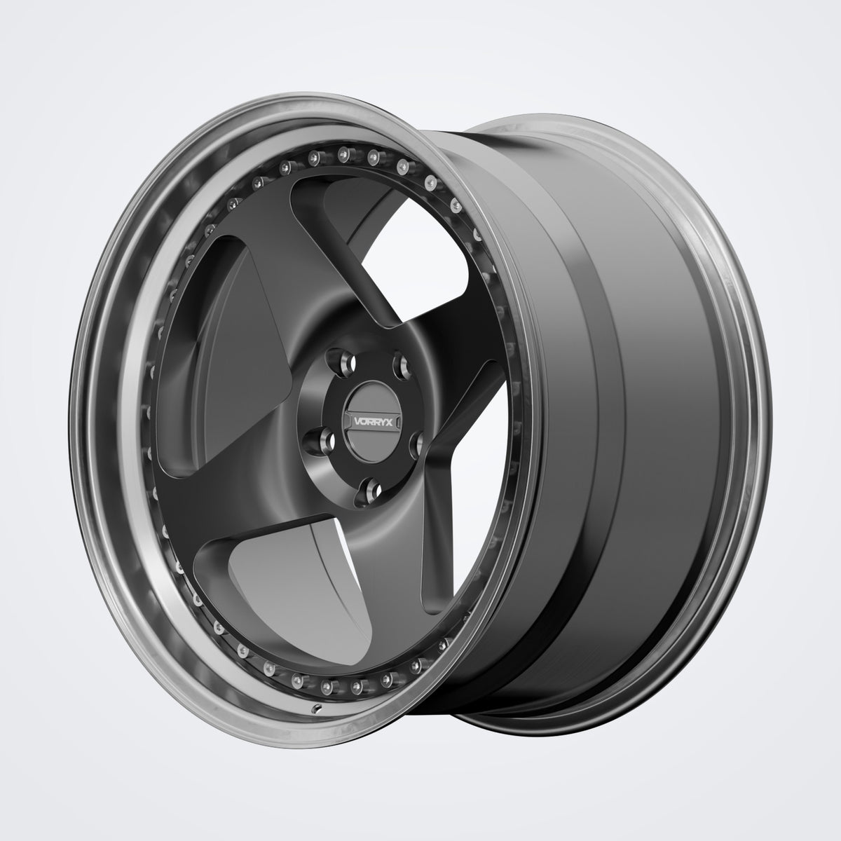 VX-16 forged wheel - Black, deep three-quarter view