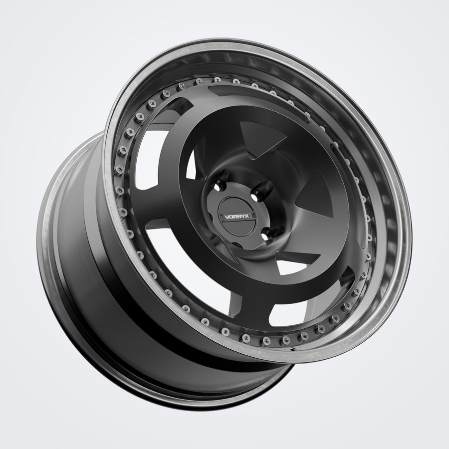 VX-17 forged wheel in black, three-quarter view