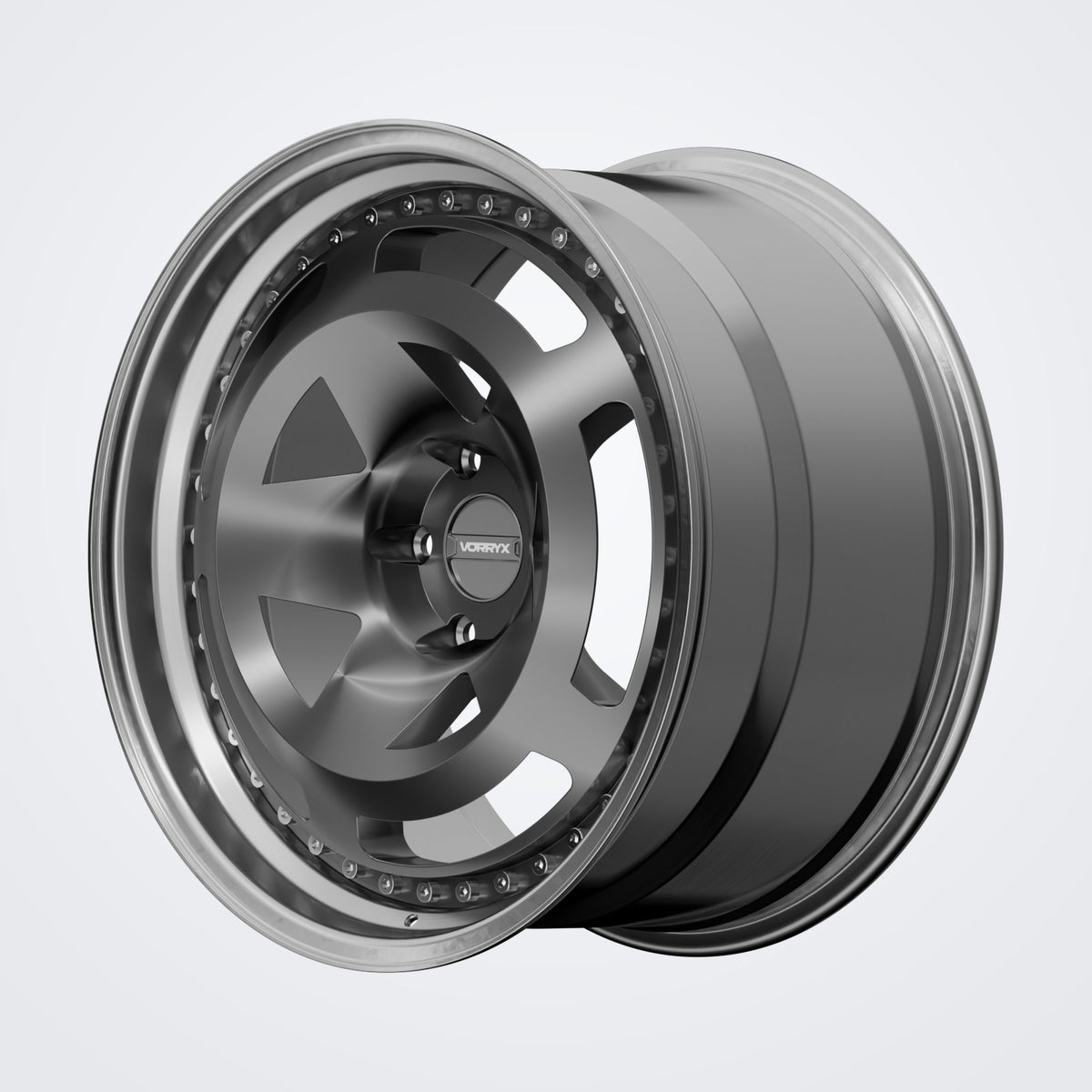 VX-17 forged wheel - Black, deep three-quarter view