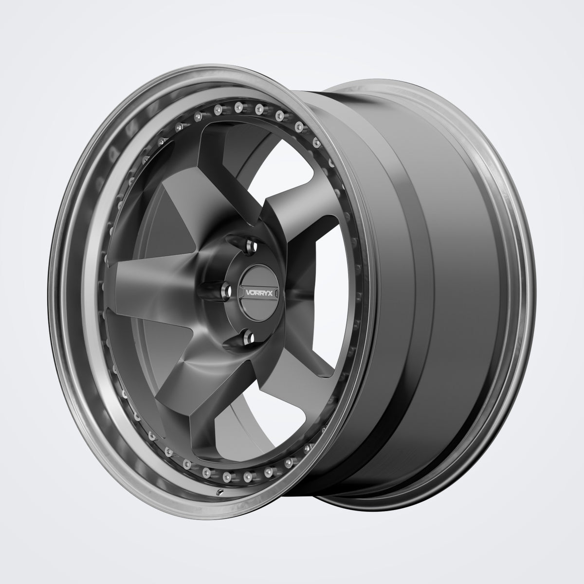 VX-18 forged wheel - Black, deep three-quarter view