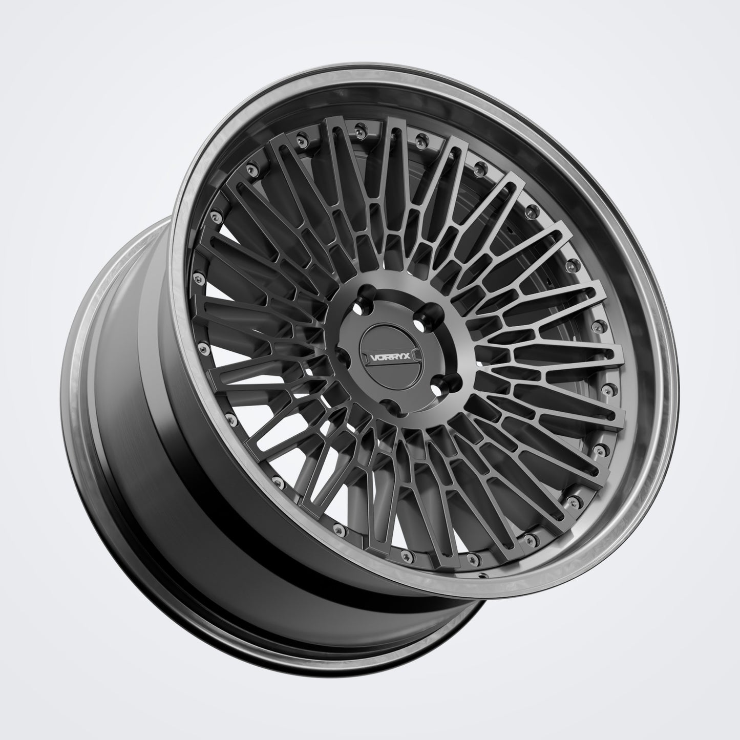 VX-19 forged wheel - Black, three-quarter view